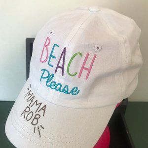 Beach Please "Mama Rob" White Baseball Cap